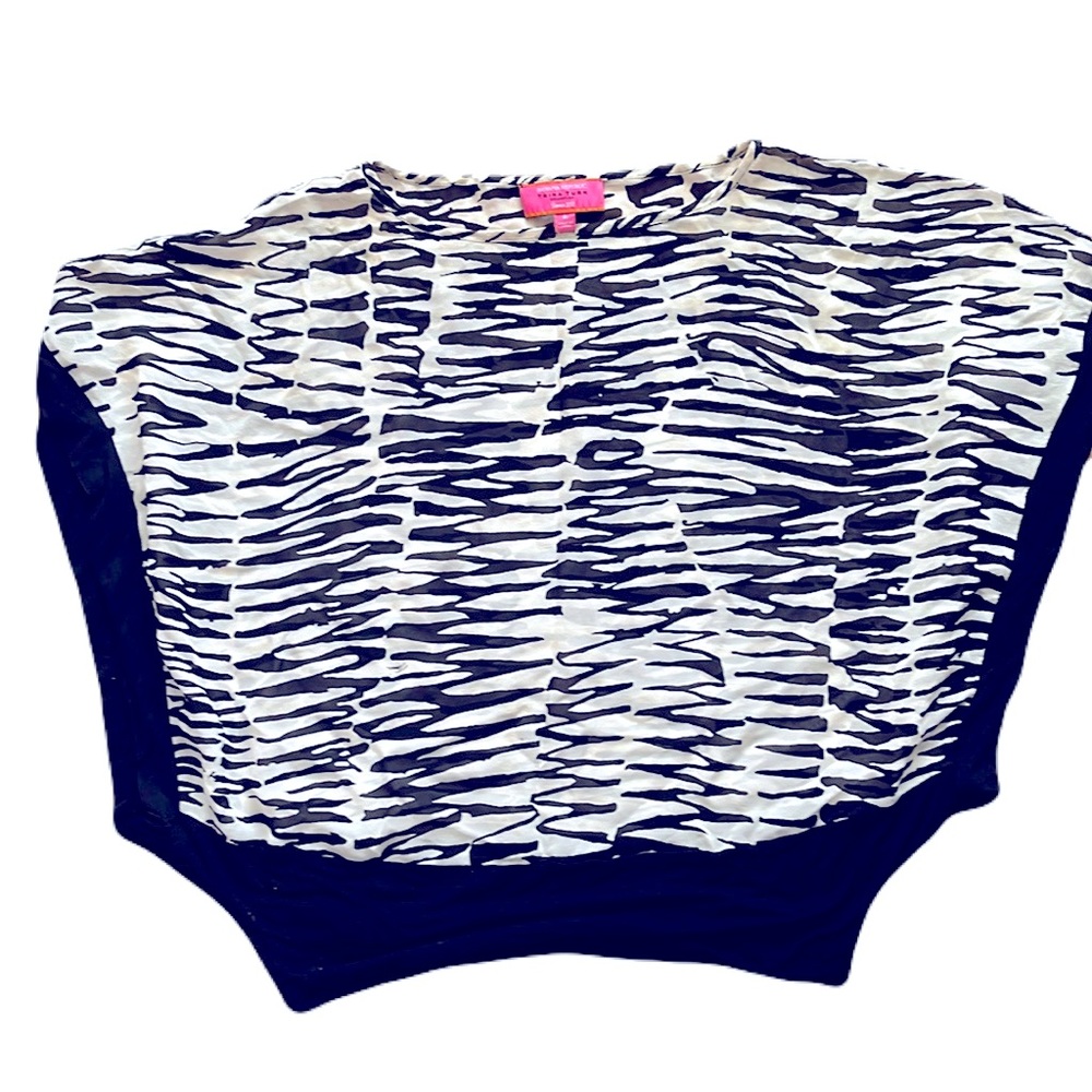 Trina Turk for banana republic chiffon zebra print top size 6